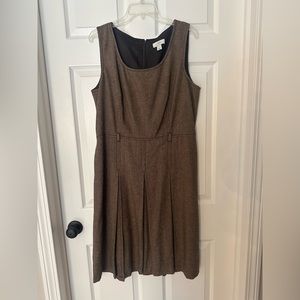 Brown tweed A-line dress
